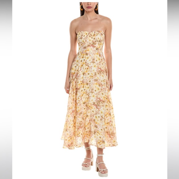 ASTR Summer Floral Strapless Midi Dress - Picture 3 of 6